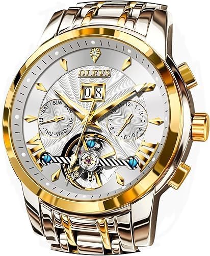 OLEVS 腕時計 メンズ 自動巻き&手巻き 機械式 紳士 ファッション おしゃれ 防水 夜光 ブランド 男性時計 ビジネス ステンレス watch for men